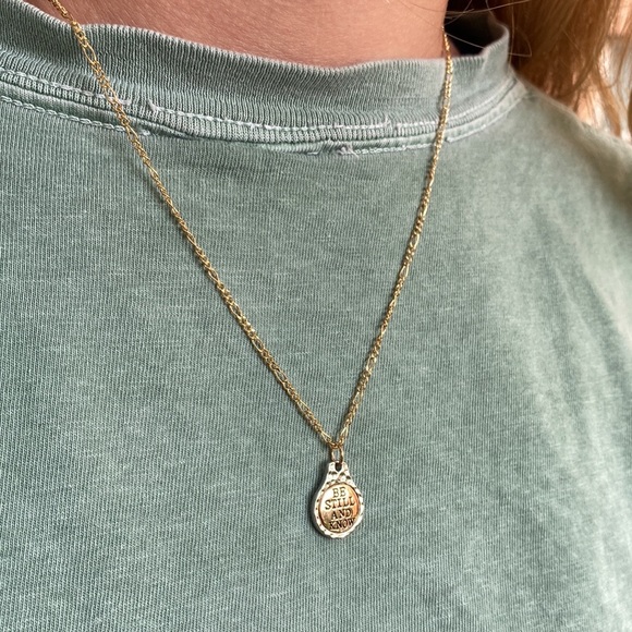 Handmade Gold and Silver Faith Bible Verse Charm Necklace - Picture 15 of 15